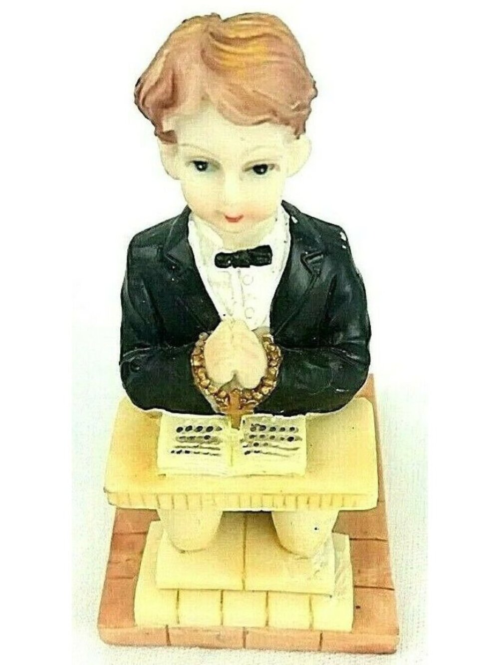First Communion Cake Topper Boy Figurine Praying Alter 3"